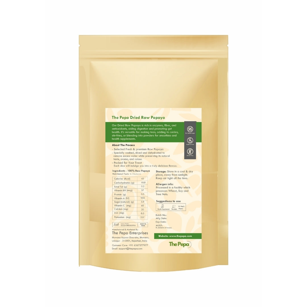 Dried Raw Papaya